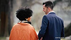 Pornstar Kisses Hairy Pussy In Interracial Fuck!