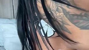 latina brunette worships her big ass and plays with juicy pussy