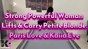 Strong Paris Love Lifts Petite Blonde Kaiia Eve in Workout