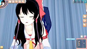 Reimu Hakurei Gets Intense Tit Rubbing in 3D Touhou Hentai