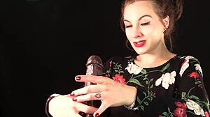 Tattooed Brunette Housewife Uses Dildo with Dirty Talk Instructions for Masturbation