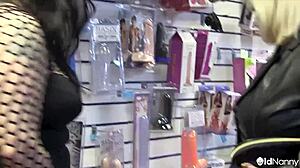 These curvy busty moms are trying every toy in the sex shop