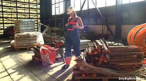 shelby moon having fun with big boobs at work today