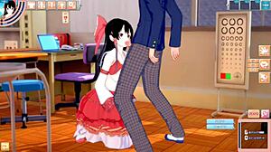 Reimu Hakurei Gets Intense Tit Rubbing in 3D Touhou Hentai