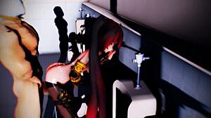 Princess Knight Zatsune Encounters Monster in Restroom