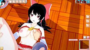 Reimu Hakurei Gets Intense Tit Rubbing in 3D Touhou Hentai