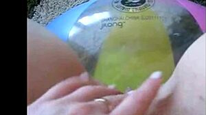 Sophie in jeans miniskirt fingering her pussy with two fingers