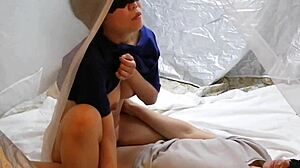 i got this hot busty beauty riding me in a tent homemade style.