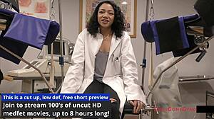 Petite brunette Yasmine Wood spreads for university physical in Tampa