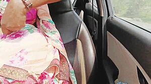desi aunty gets naughty in car with dirty talk