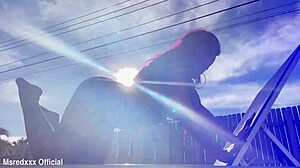 Curvy Seductive Ms Red X Teases with Her Big Tits in Softcore Solo