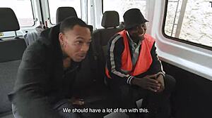 street performer chloe in a group scene