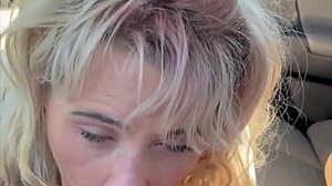 Ever seen a real blonde hooker give raw bareback in public?