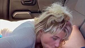 Ever seen a real blonde hooker give raw bareback in public?