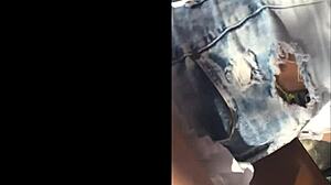 Watch the blonde's juicy ass in this candid hidden voyeur amateur video!