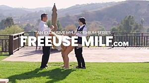 superb milf with perfect body surprises sailor in costume and takes his load