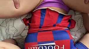 Hot Cheerleader With Big Ass Fucks Two Cocks In Threesome