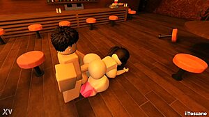 fucking in the bar with a big cock and monster cock