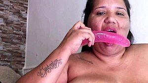 big latina girl squirts a huge milk jet during solo play.
