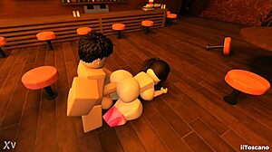 fucking in the bar with a big cock and monster cock