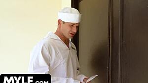 superb milf with perfect body surprises sailor in costume and takes his load
