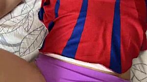 Hot Cheerleader With Big Ass Fucks Two Cocks In Threesome