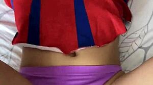 Hot Cheerleader With Big Ass Fucks Two Cocks In Threesome