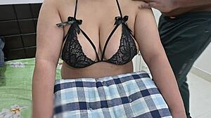 Doggy fucking failed with big tit ebony babe bent over. Why not try missionary instead?