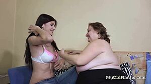 Wow, Chesty Granny Goes Wild in Lesbian Action!