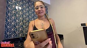 Brazilian Hottie Cheats on Cuckold Husband at Home. Filming Her Wild Ride on Cellphone!