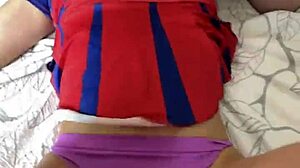 Hot Cheerleader With Big Ass Fucks Two Cocks In Threesome