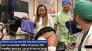 Nurse Melany Lopez spreads her ass for close-up vibrator play