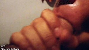 Beautiful lips sucking cock close up