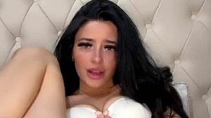 Horny teen student masturbates on webcam