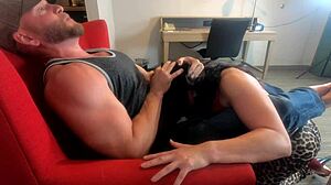 white trash wife gags on big cum swallow in roleplay