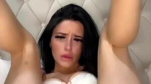 Horny teen student masturbates on webcam