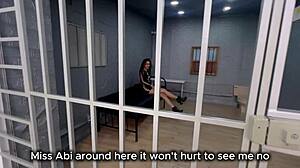 horny slut bent over for cop's quick fuck in prison