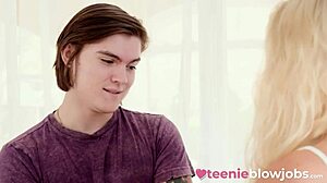 My stepsister River Lynn moans in pleasure after sucking stepbro's big cock!