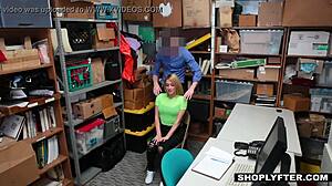 hey, can thick blonde teen alexa raye seduce the security officer?