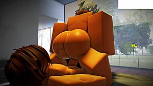 roblox slut gets pumped full in hardcore scene.