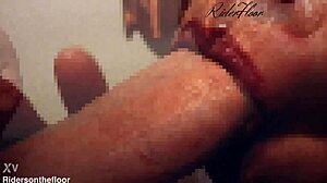 Beautiful lips sucking cock close up