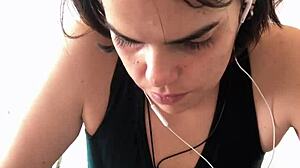 Cute brunette offers intriguing german lesson