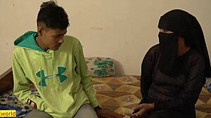 Indian hijab girl gets fucked by husband's friend