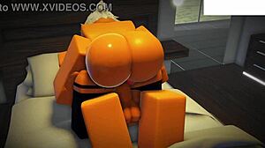 roblox slut gets pumped full in hardcore scene.
