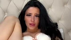 Horny teen student masturbates on webcam