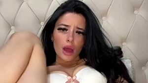 Horny teen student masturbates on webcam