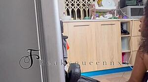 Hot Milf Camgirl Slams 14-Inch Dildo on Fridge. Kitchen Gets Steamy in Full Membership Video.
