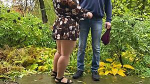 Mature couple gets wet and wild with public peeing fetish fun.