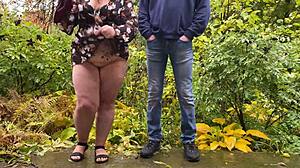Mature couple gets wet and wild with public peeing fetish fun.