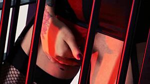 sexy sluts mai bailey and krystal webb in lesbian domination ass licking pussy fingering bound lingerie.